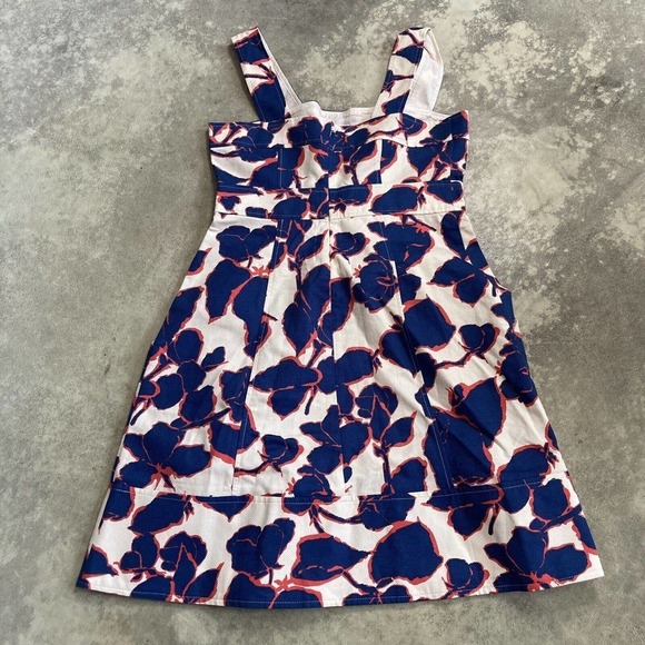 Lands End Dress Womens Size 8 Multicolor A Line Floral Pockets Wide Straps - Picture 7 of 10